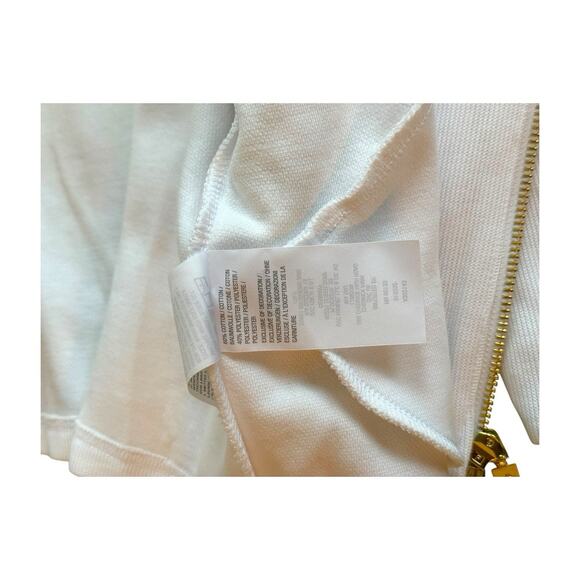Bob Mackie Wearable Art White/Green Embroidered Bird Zip Up Sweater Sz XL NWOT - Picture 10 of 11